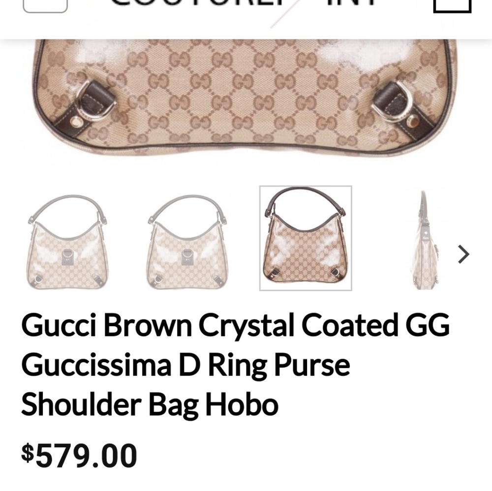 GUCCI BROWN CRYSTAL COATED PURSE
